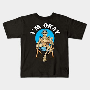 Broken Skeleton I'M Okay Halloween Horror Kids T-Shirt